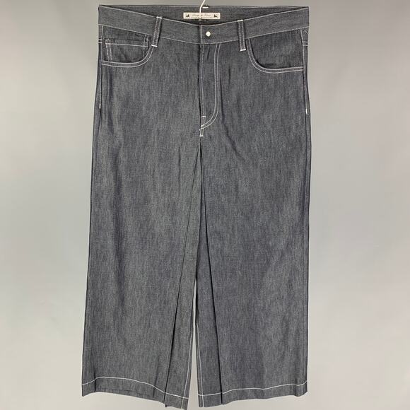 SASQUATCHfabrix Size M Indigo Contrast Stitch Cotton Silk Jeans - Picture 1 of 5